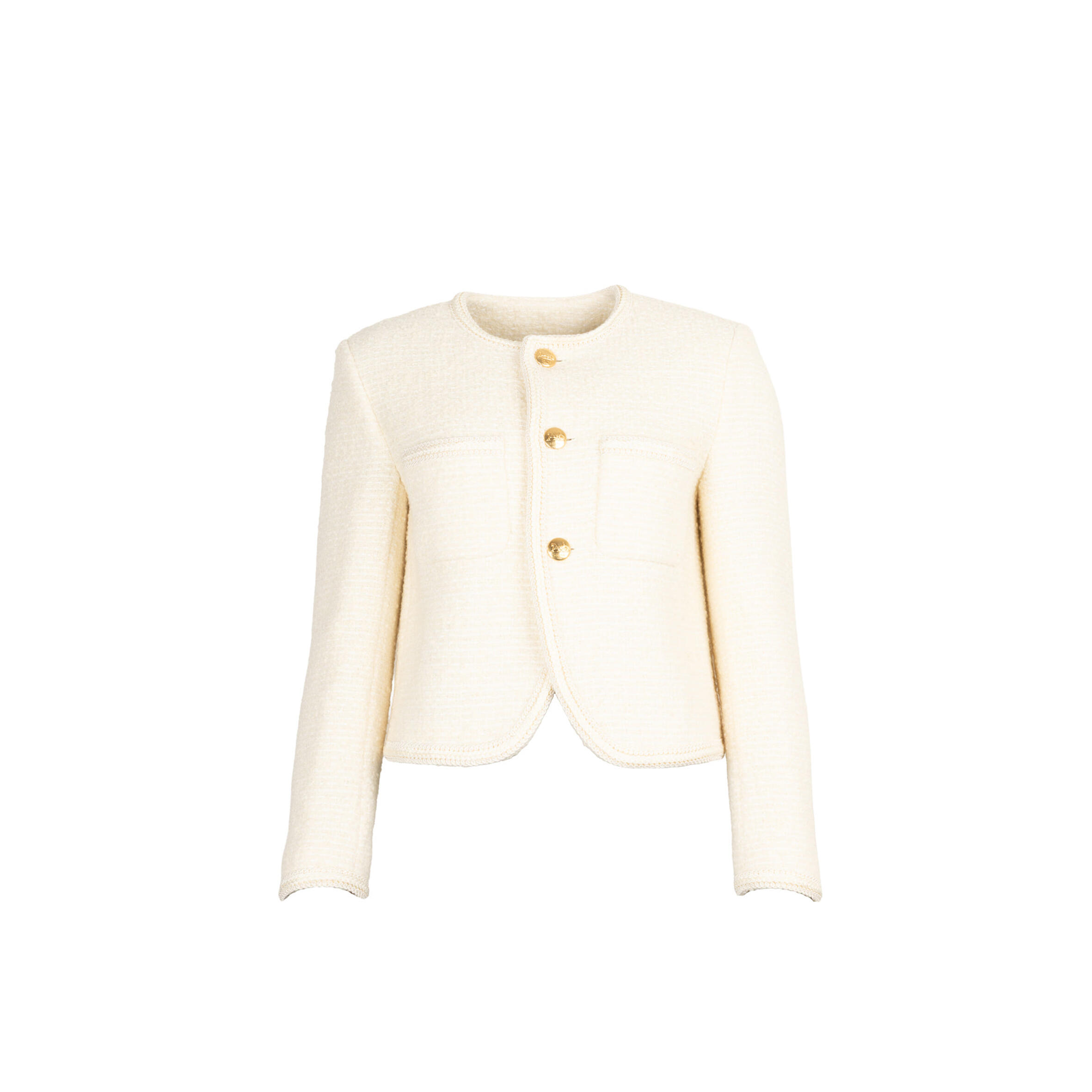 Ce1i*e patch pocket tweed jacket ivory